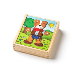 Puzzle din lemn Cățeluș